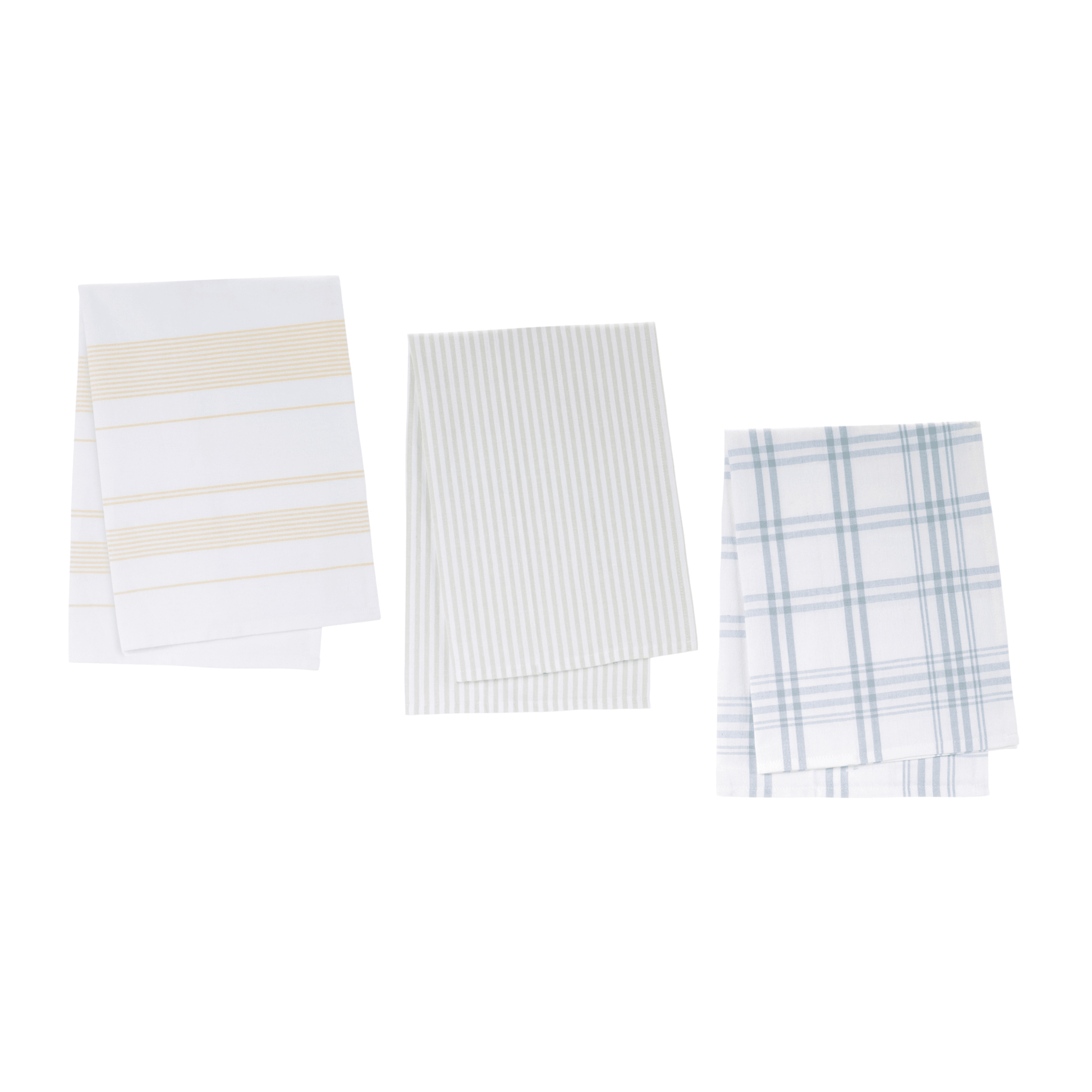 Elegant Cotton Tea Towels – Assorted Designs In Blue, White, And Yellow-0