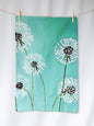 Tea Towel: Dandelions on Aqua