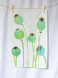 Tea Towel: Poppy Pods on Ecru